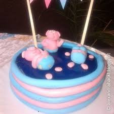 Umso schöner sie anzuschauen sind, desto schwerer fällt es sie anzuschneiden. Schweine Im Pool Torte 3 6 5
