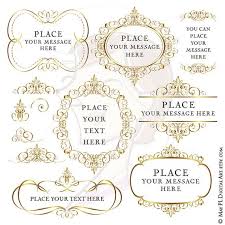 Gold Flourish Frames Clip Art Digital Vintage Decorative Etsy Clip Art Frame Clipart Wedding Saving