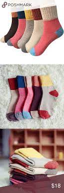 5 Pairs A Set Womens Winter Socks Fashion Design Funky Fashion Combination Fashion