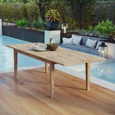 It is better than other woods like pine you can stay with a modern look by choosing black or white, or bring in a sense of the natural with. Marina Extendable Outdoor Patio Teak Dining Table Contemporary Modern Furniture Modway