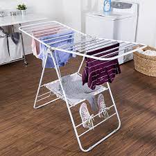 A gullwing rack is a type of freestanding model that folds out to provide a wider hanging space. Heavy Duty Gullwing Clothes Drying Rack