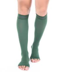 Details About Doc Miller Open Toe Compression Socks 20 30 Mmhg Recovery Varicose Veins D Green