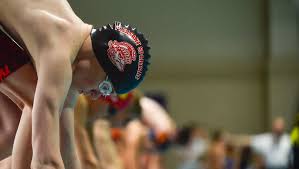 Swimmers setting up for sectionals