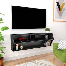 That said, there isn't a definitive rule for styling the rest of the wall around your tv, whether mounted or not. Altus Wall Mounted Tv Stand For Tvs Up To 50 Prepac Target
