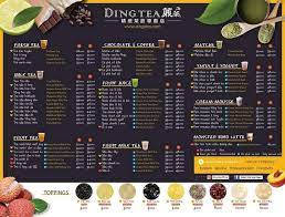 Menu Of Ding Tea Westminster In Westminster Ca 92683