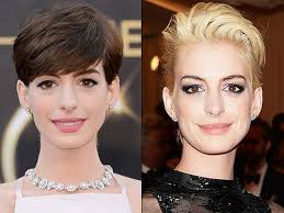 Anne hathaway's blonde hair makeover anne already made a daring beauty decision when she decided to chop her long locks off for her role in les miserables. Anne Hathaway Goes Brunette Again