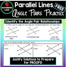 Angle Pair Relationships With Parallel Lines Geometry Angle Pair Relationships Angle Pairs Angle Relationships