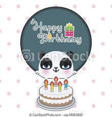 A fun hello card to you, from panda! Cute Panda Birthday Card Vector Illustration Canstock