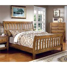 Because the mattress sits directly on top of a solid platform or wooden slats, platform beds sleigh bed frame pros. Furniture Of America Leanna Queen Slat Sleigh Bed In Rustic Oak Walmart Com Walmart Com