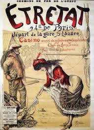 Etretat Gangand A Casino Chemins De Fer De L Ouest Bourgerie Paris Affiches De Voyage Retro Affiches Anciennes Affiche