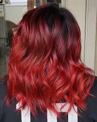 Bright Neon Red Balayage Ombre On Dark Red Hair Color By Ashton Splat Hair Design In Ashland Ohio Dark Red Hair Bright Hair Colors Hair Color
