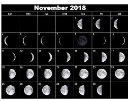 November 2018 New Moon Calendar Moon Calendar Moon Phase