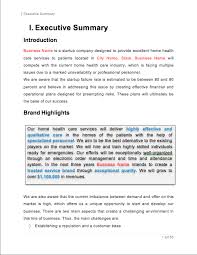 Home Health Care Business Plan Sample Pages In 2020 Home Health Care Home Care Agency Business Plan Template