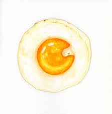Fried Egg Original Painting Food Illustration Still Life Watercolour Food Wall Art Watercolor Food Cute Food Art Food Illustrations