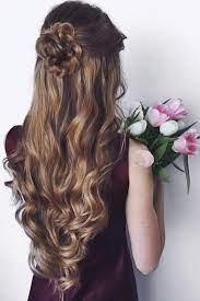 Long Half Up Half Down Wedding Hairstyle Hair Styles Prom Hairstyles For Long Hair Long Hair Styles