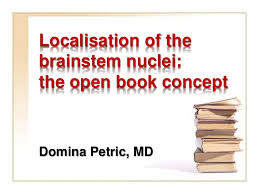 The study of the brainstem helps to examine the way grey and white matter of the cervical spinal cord are rearranged in the medulla. The Open Book Concept