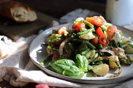 Italian Summer Salad With Basil Vinaigrette Recipe Summer Salads Salad Perfect Side Dish