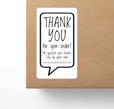 Thank You For Your Order Stickers Small Business Stickers Packing Stickers Personalised Business Stickers Rectangle Business Stickers Sticker Stock Personalised Shop