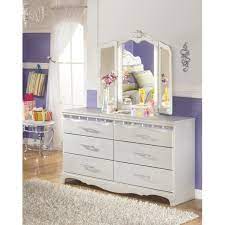 Furnituremaxx Julia Girl S Bedroom Silver And Pear Dresser W 3 Panels Led Vanity Mirror Dressers M Kids Bedroom Decor Dresser With Mirror Ashley Furniture