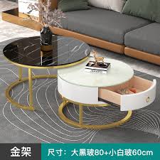 For a modern look, interior designer elizabeth stuart also favors plexiglass, and she recommends this coffee table originally manufactured by minotti. Creative Light Luxury Glass Coffee Table Table Nordic Living Room Net Red Small Apartment Round Home