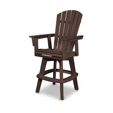 Polywood Nautical Adirondack Swivel Bar Chair
