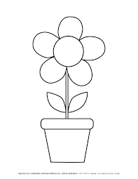 Make a fun coloring book out of family photos wi. Spring Coloring Page Flower In A Pot Planerium
