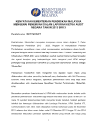 Sekolah kebangsaan taman putra perdana. Kenyataan Kementerian Pendidikan Malaysia Mengenai Penemuan Dalam Laporan Ketua Audit Negara Tahun 2013 Siri 3