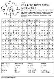 Biome Map Coloring Worksheet Answer Key Deciduous Forest Wordsearch Deciduous Forest Biome Biomes Project Biomes
