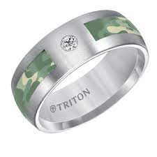 Camoflauge Tritron Wedding Band Stainless Steel Wedding Bands Camo Wedding Bands Engagement Ring Wedding Band