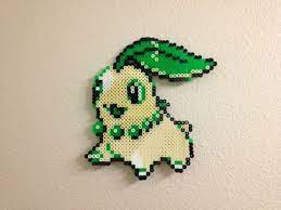 Chikorita Fuse Beads By Chocovanillite On Deviantart Perler Bead Art Fuse Beads Hama Beads Pokemon