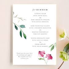 Spring Wildflowers Menu Cards In Pink Floral By Mere Paper Wedding Menu Menu Cards Wedding Menu Cards