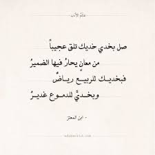شعر ابن المعتز صل بخدي خديك تلق عجيبا عالم الأدب Poetry Math Arabic Calligraphy
