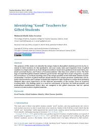 Who is gifted and how are their needs different from other students? Pdf Identifying Good Teachers For Gifted Students