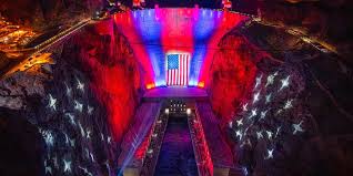 Giant American flag draped over Hoover Dam lowered until further notice due to gusty winds