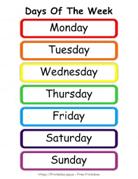 This flashcard pack is great to use as a basic introduction to days. Days Of The Week Printable Free Printables