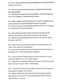 This covers everything from disney, to harry potter, and even emma stone movies, so get ready. Football Cartophilic Info Exchange England S Glory Soccer Trivia 3