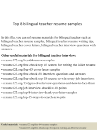 top 8 bilingual teacher resume samples