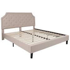 Upholstered california king platform bed padded headboard wood frame fabric new. Porath Tufted Upholstered Platform Bed By Charlton Home Review Furnitures Mania