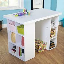 The Tms Wood Craft Table Has A Neat Design And Provides A Rigid Surface For Working Comfortably This Cra Craft Tables With Storage Craft Table Craft Table Diy