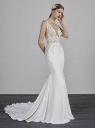 Mermaid Wedding Dress With Illusions And Beading Emily Pronovias Fit And Flare Wedding Dress Bridal Dresses Pronovias Wedding Dress