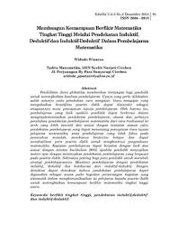 Dalam penalaran deduktif dan induktif. Membangun Kemampuan Berfikir Matematika Tingkat Tinggi Melalui Pendekatan Induktif Deduktif Dan Ind By Widodo Winarso Issuu
