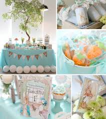 The baby shower party theme is peter rabbit. Peter Rabbit Themed Birthday Party Ideas Supplies Decorations 1st Birthday Parties Rabbit Baby Shower Rabbit Themed Baby Shower