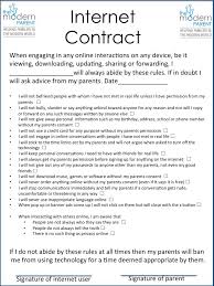 From Modern Parent An Internet Contract No Different From What You Would Sign For Any Public Computer Act Internet Safety For Kids Kids Internet Parenting