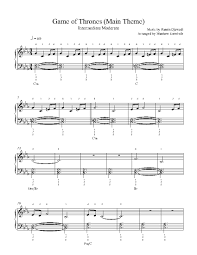 Print and download in pdf or midi game of thrones. Game Of Thrones Main Theme By Ramin Djawadi Piano Sheet Music Intermediate Level