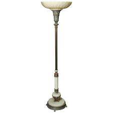 1930s Art Nouveau Torchiere Floor Lamp With Marble Base And Fluted Center Column Art Deco Floor Lamp Glass Floor Lamp Torchiere Floor Lamp