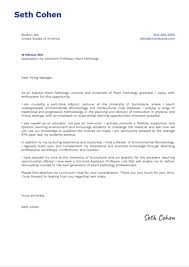Start your letter with a polite salutation to the hiring manager. Assistant Professor Plant Pathology Cover Letter Example Kickresume