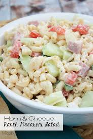 Ham And Cheese Ranch Macaroni Salad Mostly Homemade Mom Recipe Macaroni Salad Ham And Cheese Salad