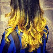 Yellow Ombre Hair Stripes Fall Thanks To Carlos For My New Hair Ombre Hair Color Hair Stripes Hair Color