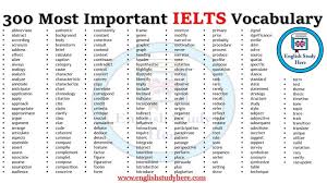 Most Important Ielts Vocabulary Ielts Words List