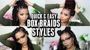 African american braids for long hair. 11 Quick Easy Box Braid Styles How To Style Jumbo Box Braids Holiday Hairstyles Tastepink Youtube